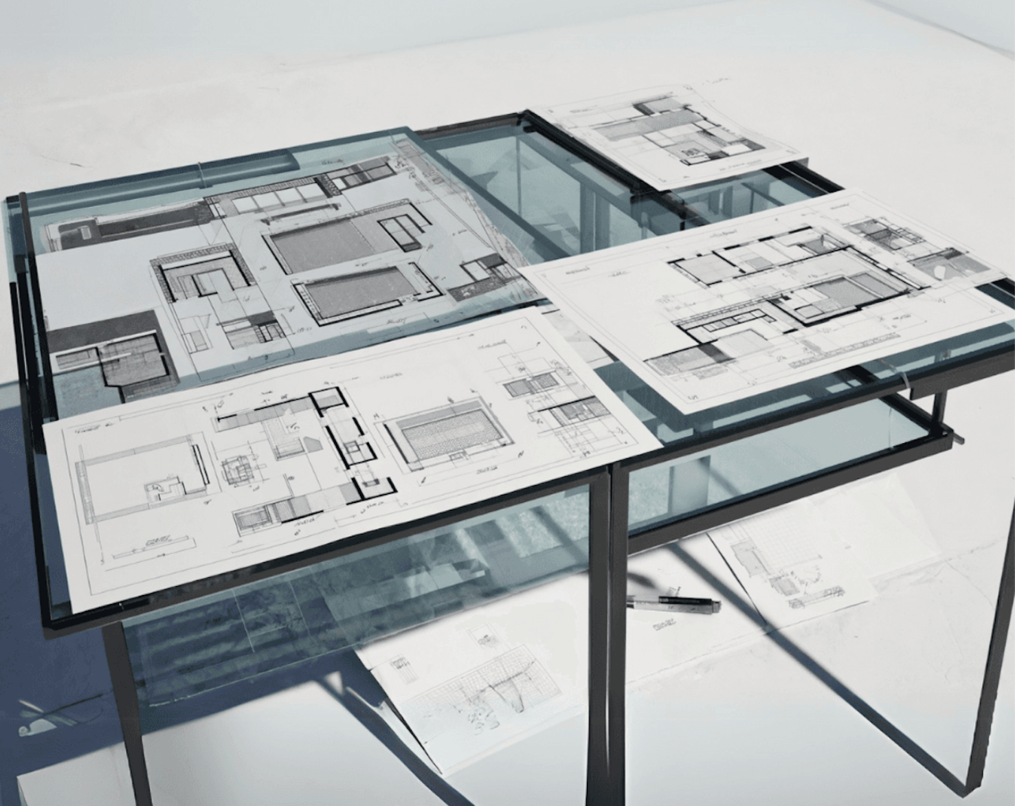 pools blue prints by architect